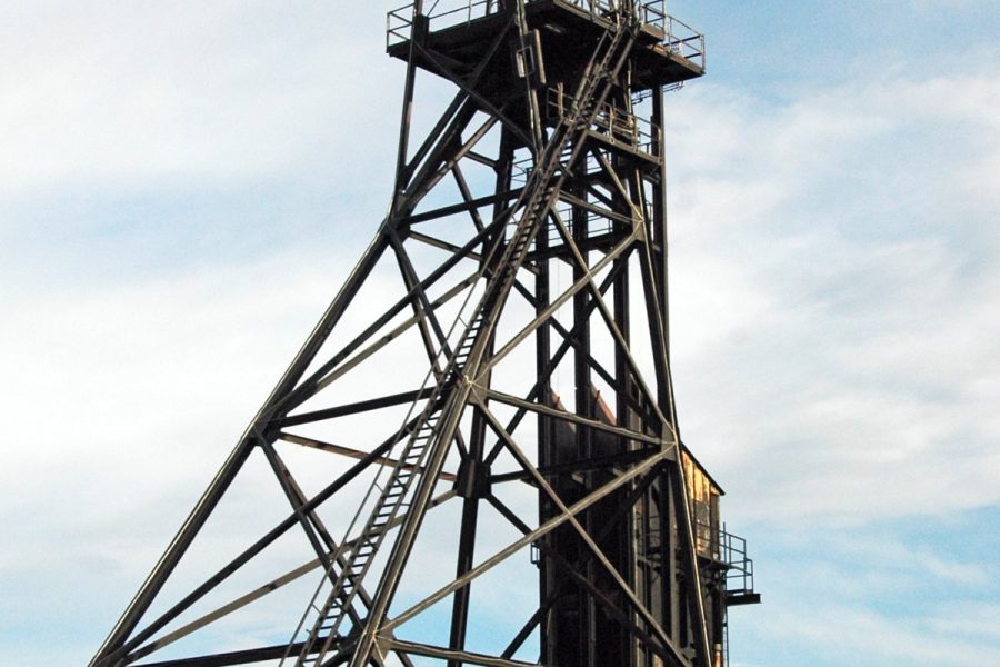 Historic headframe at the Sable Creek site